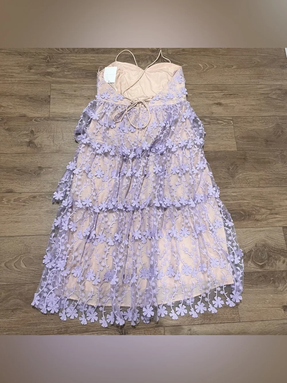 Endless Rose crochet lace layered midi dress in lilac NWT - Picture 10 of 15